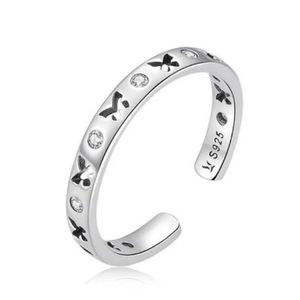 Butterfly Imprinted 925 Sterling Silver Handmade Adjustable Finger Ring